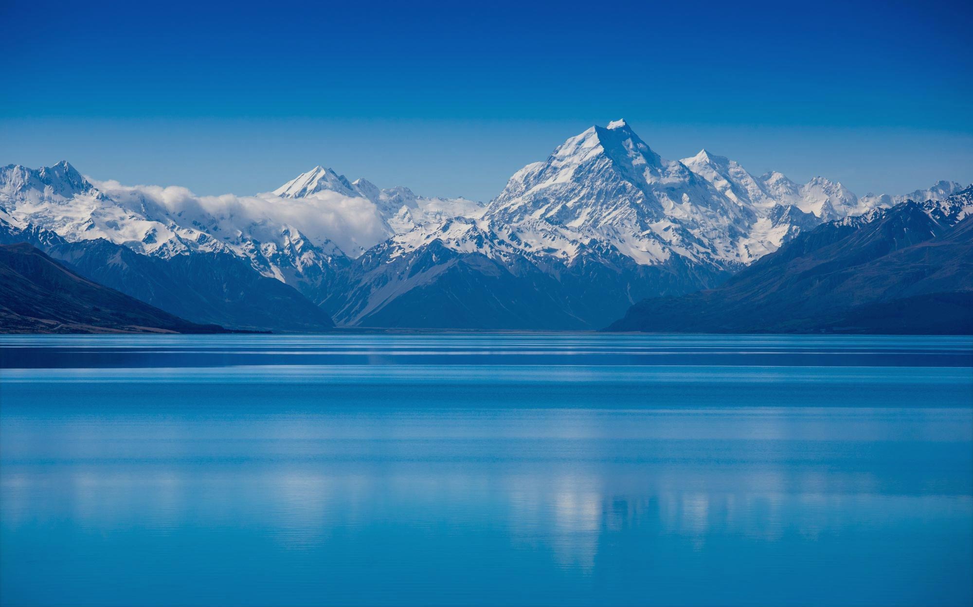 Snow Covered Mountains Across from Lake